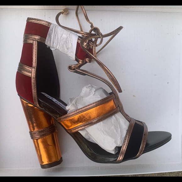 Bronze Tri Color Heels - Picture 2 of 5